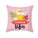 Axyaa Summer Fruit Polyester Cushion Cover - Small Fresh Tropical Plants Pillowcase