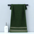 Axyaa Black Cotton Towels 34x74cm 70x140cm Embroidered Hotel Quality Bath Towel