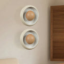 Axyaa Retro Round Stone Wall Lamp for Bedroom and Living Room