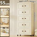 Axyaa Foldable White Plastic Storage Cabinet with Magnetic Closure for Home and Toys
