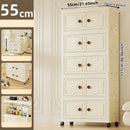 Axyaa Foldable White Plastic Storage Cabinet with Magnetic Closure for Home and Toys