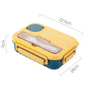 Axyaa Double-layer Lunch Box with Compartments & Lids, Leak-Proof, Microwave-safe, Carrying Handle