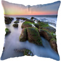 Axyaa Moonlit Waterfall Mountain Landscape Pillow Covers