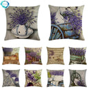 Purple Lavender Floral Pillowcase for Home Decor by Axyaa