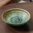 Axyaa Retro Flame Ceramic Bowl: Thick Serving & Pasta Salad Bowl for Molecular Cuisine