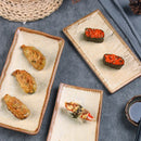 Axyaa Sushi Plate: Ceramic Rectangular Fish Plate for High-Value Sashimi & BBQ