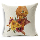 Axyaa Thanksgiving Pumpkin Ornaments Linen Throw Cushion Covers Home Decor