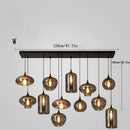 Axyaa Grey Glass Pendant Light for Dining and Bar, Industrial Chandelier