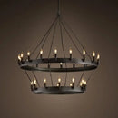 Axyaa Round Iron LED Pendant Chandelier for Retro American Industrial Style