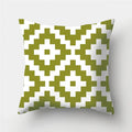 Army Green Geometric Printed Pillowcase by Axyaa for Living Room and Bedroom Decor