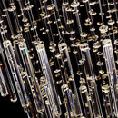 Axyaa Crystal Chandelier Square Base Modern Living Room Light Fixture