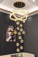Axyaa Crystal Chandelier LED Ceiling Lamp for Living Room