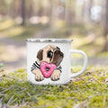 French Bulldog Print Enamel Mug by Axyaa - Dog Lover's Gift & Coffee Cup