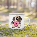 French Bulldog Print Enamel Mug by Axyaa - Dog Lover's Gift & Coffee Cup