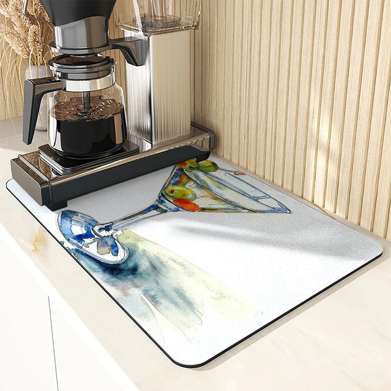 Axyaa Square Anti-Slip Absorbent Drain Pad for Dishes and Cups