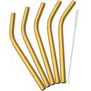 Axyaa Stainless Steel Bent Straw Set - Colorful Wide 12mm for Bubble Tea, Cocktails