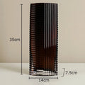 Axyaa Relief Stripe Glass Vase: Modern Minimalism Decor for Flowers, Desk, and Crafts