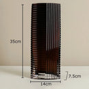 Axyaa Relief Stripe Glass Vase: Modern Minimalism Decor for Flowers, Desk, and Crafts