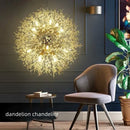 Axyaa Nordic Dandelion Chandelier Gold/Chrome Crystals Pendant Lights Bar Lamp