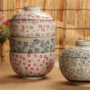 Axya Ceramic Soup and Noodle Bowl Set with Hand-Painted Designs