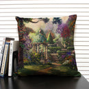 Axyaa Fairy Tale World Oil Painting Cushion Cover for Living Room Sofa