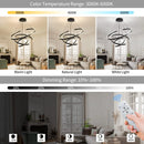 Axyaa Modern Black 3 Rings LED Chandelier for Living Room, Bedroom & Restaurant