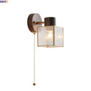 Axyaa LED Wall Light Mirror Clear Glass Modern Square Bedside Lamp