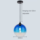 Axyaa Nordic Glass Bubble Pendant Light - Retro Industrial E27 Lamp for Home, Kitchen, Cafe