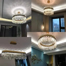 Axyaa Crystal Chandelier, Post-Modern Minimalist Lighting Fixture for Living Room, Bedroom, Dining Room