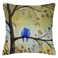 Axyaa Bird Flower Linen Pillowcase Sofa Cushion Cover Home 40x40-60x60