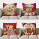 Gingerbread Christmas Welcome Pillow Cover by Axyaa
