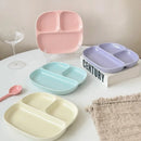 Axyaa Solid Color Ceramic Dinner Plates Set 3Grid Eco-friendly Kitchen Tableware