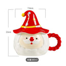 Axyaa Santa Claus Ceramic Mug with Lid and Elf Cap