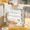 Axyaa 5-Tier Mesh Desk File Organizer: Vertical Document Holder Rack and Wall Mount Stand