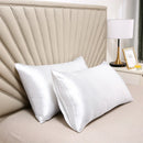 Axyaa Simulated Silk Satin Pillowcases Set of 2 with Envelope Closure