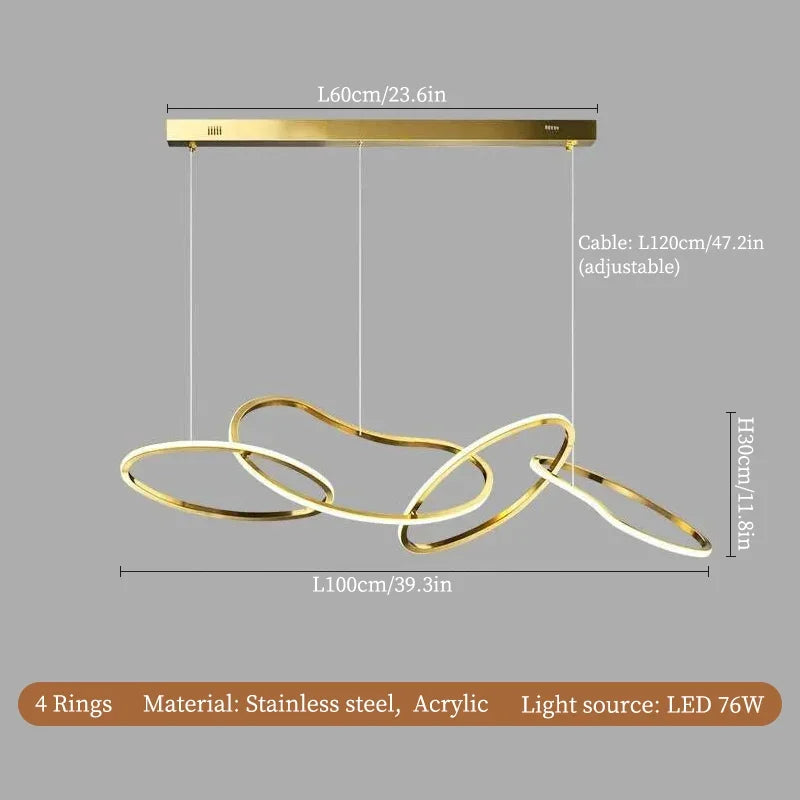 Axyaa Stainless Steel Pendant Chandelier for Modern Home Decor
