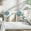 Light Blue Geometric Leaf Pattern Pillowcase for Bohemian Home Decor by Axyaa
