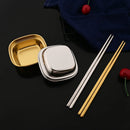 Axyaa Golden Stainless Steel Condiment Tray - BBQ Sauce Plate for Seasonings & Spices