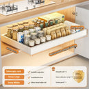 Axyaa Pull Out Cabinet Organizer Dishes Draining Rack Basket - Kitchen Storage Solution