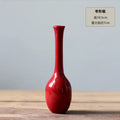 Axyaa Chinese Style Red Ceramic Vase Set Zen Tea Mat Decorative Flower Arrangement