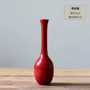 Axyaa Chinese Style Red Ceramic Vase Set Zen Tea Mat Decorative Flower Arrangement