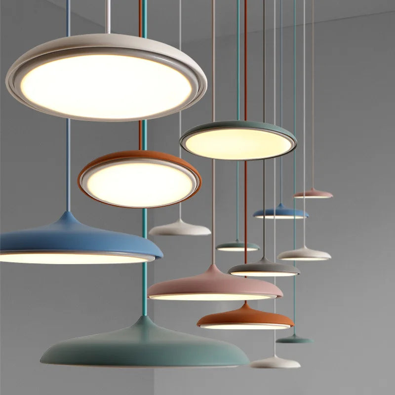 Axya Macaron LED Pendant Chandelier: Modern Home Decor Lighting for Restaurant, Kitchen, Shop & Hotel