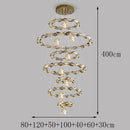 Axyaa Crystal Stair Chandelier LED Ceiling Lamp for Living Room