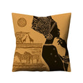 Axyaa Retro Ethnic African Women Cotton Linen Pillowcase - 45X45CM