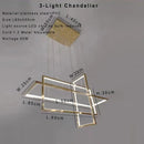 Axyaa Geometric Gold LED Pendant Chandelier for Dining Kitchen Island
