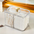 Axyaa Acrylic Makeup Organizer Storage Box for Cosmetics and Swabs