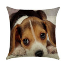 Cute Dog Watercolor Linen Cushion Cover 45*45cm - Axyaa