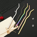 Axyaa Stainless Steel Reusable Metal Straws Set - 8Pcs Bar Accessory & Cocktail Party Favor
