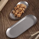 Axyaa Stainless Steel Oval Dessert Plate Tray for Kitchen Tableware