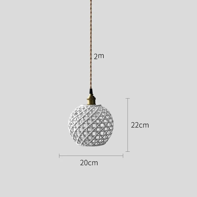 Axyaa Ceramic LED Pendant Lights: Modern Nordic Copper Hanging Lamp for Indoor Lighting